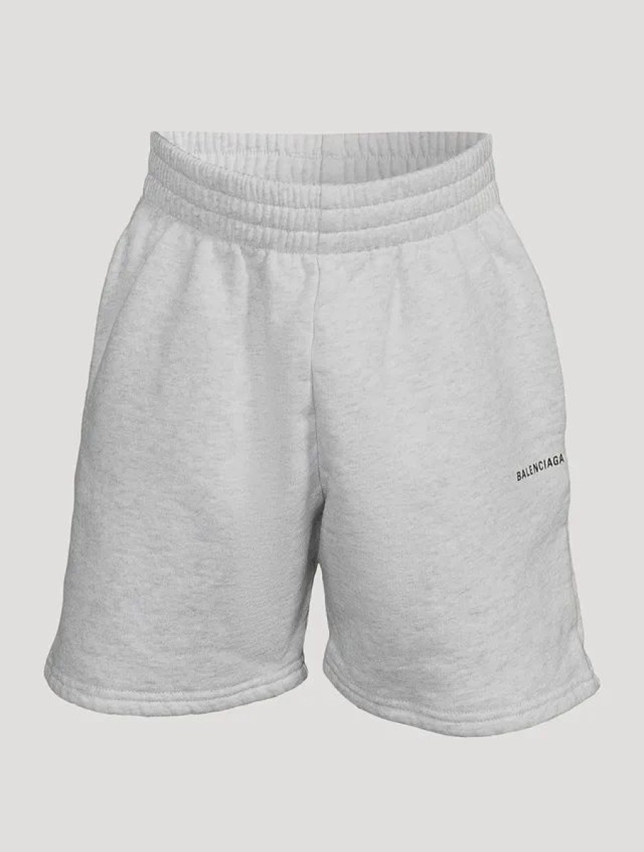 Hot * Balenciaga Kids Cotton Jogger Shorts Pale Heather