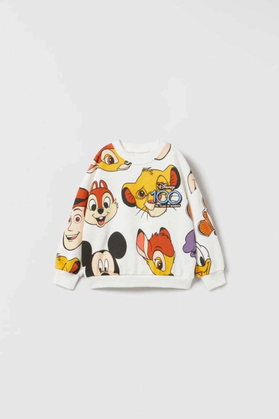 Online * Zara Mickey Mouse And Friends Disney Sweatshirt Oyster White