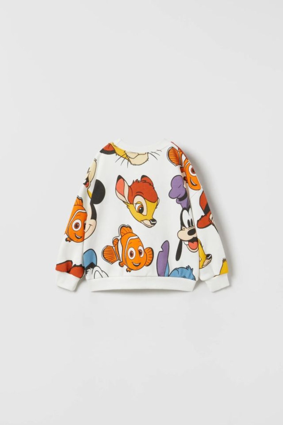 Online * Zara Mickey Mouse And Friends Disney Sweatshirt Oyster White