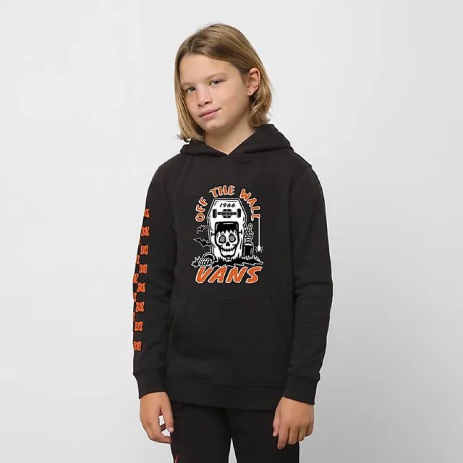 Hot * Vans Kids Sk8 Skull Hoodie Black