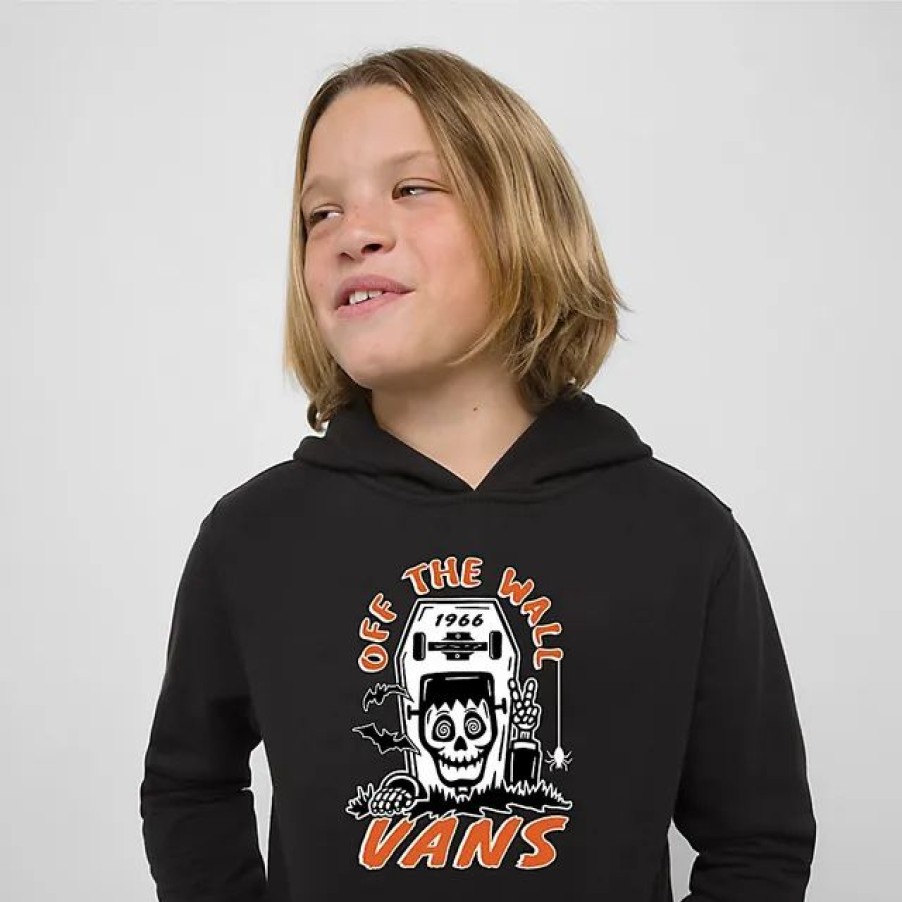 Hot * Vans Kids Sk8 Skull Hoodie Black