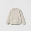 Clearance * Zara Soft Touch Pouch Pocket Sweatshirt Stone