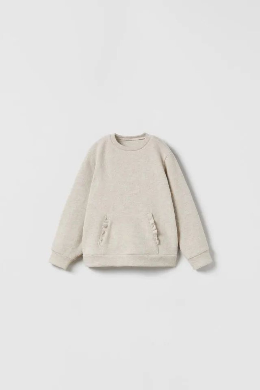 Clearance * Zara Soft Touch Pouch Pocket Sweatshirt Stone