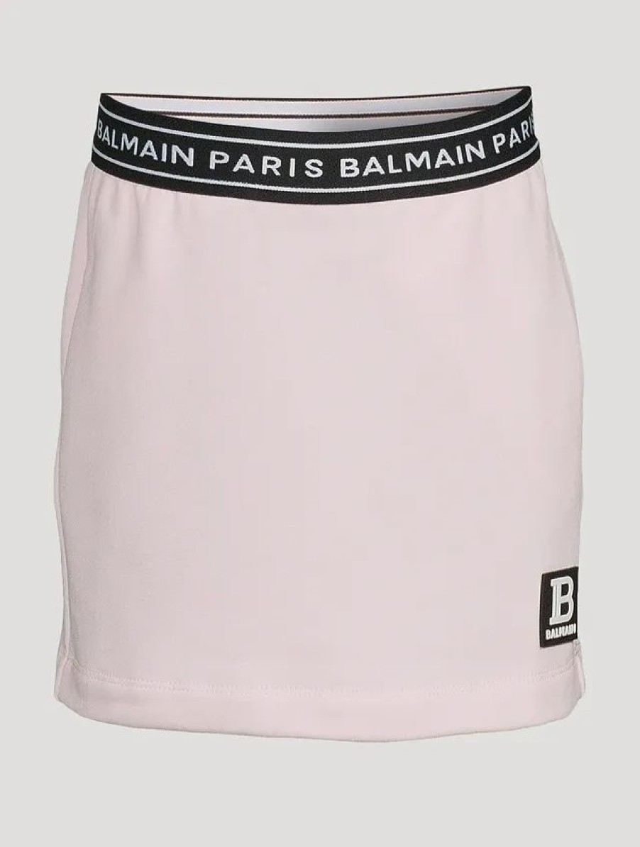 Wholesale * Balmain Kids Cotton Mini Skirt With Logo Pink