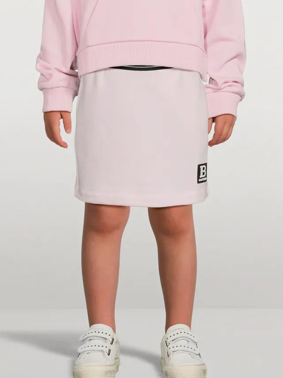 Wholesale * Balmain Kids Cotton Mini Skirt With Logo Pink