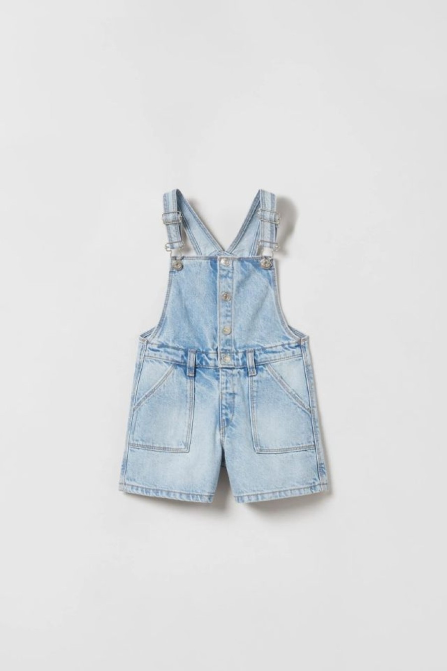 Online * Zara Short Denim Overalls Blue