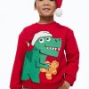 Hot * H&M 2-Piece Set Red/Dinosaur