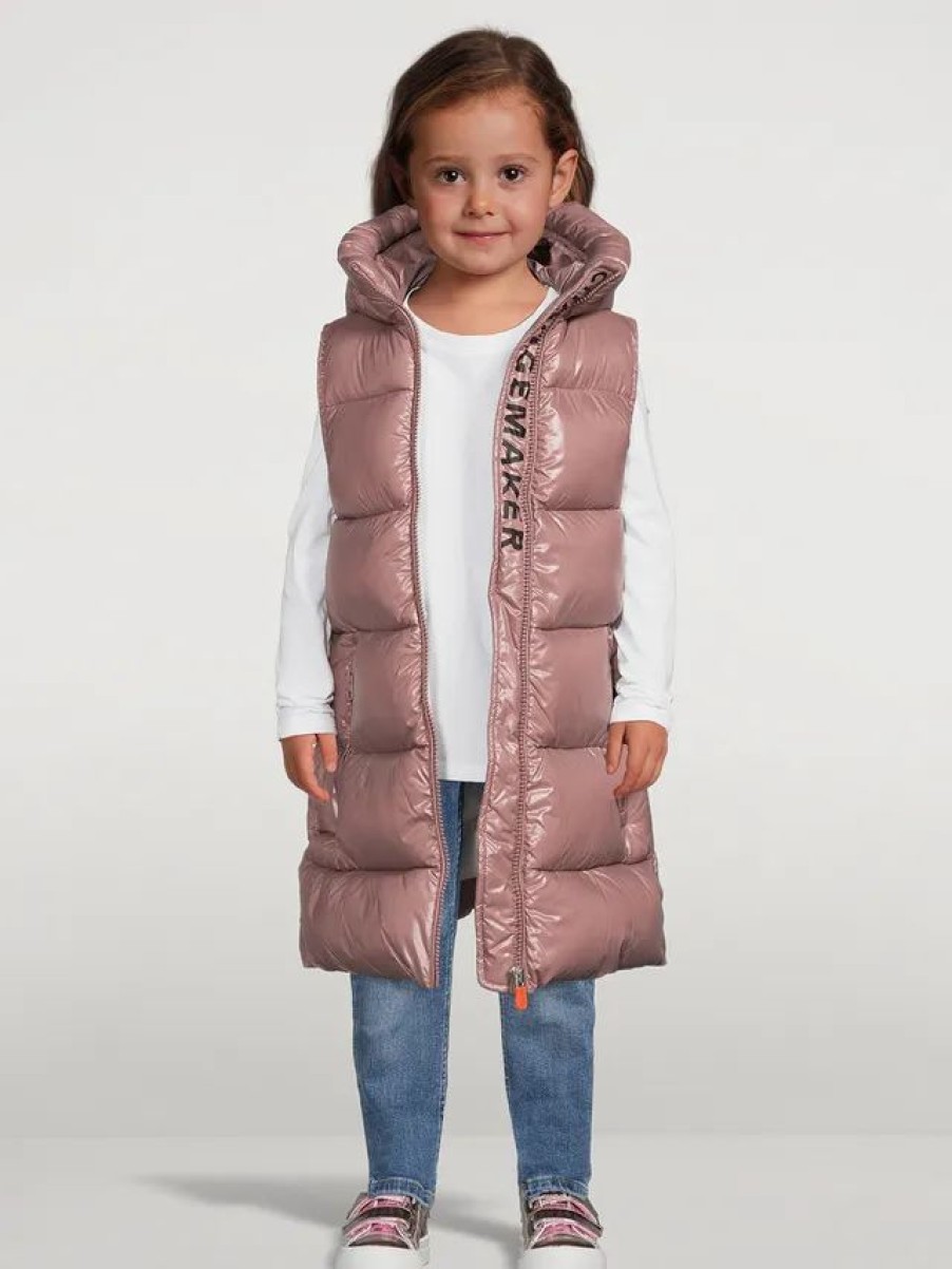 New * Save The Duck Kids Uma Reversible Vest Withered Rose