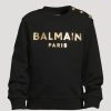 Best * Balmain Kids Cotton Sweatshirt With Buttons Black Multi