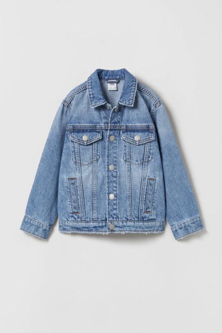 Clearance * Zara Denim Jacket Mid-Blue