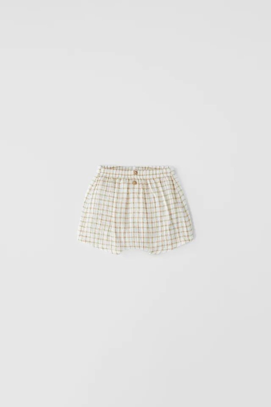 Wholesale * Zara Plaid Shorts Light Ecru