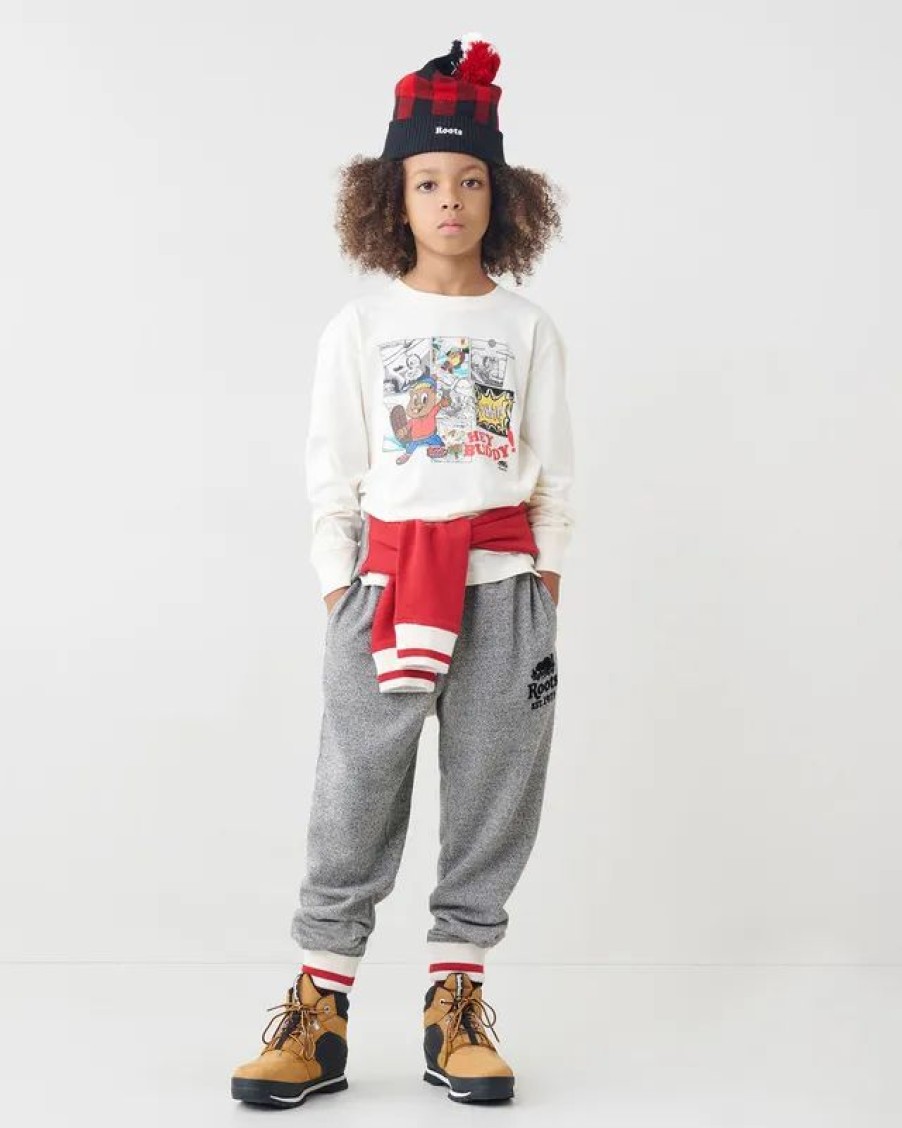 Online * Roots Kids Relaxed Cabin Sweatpant Grey Oat Pepper