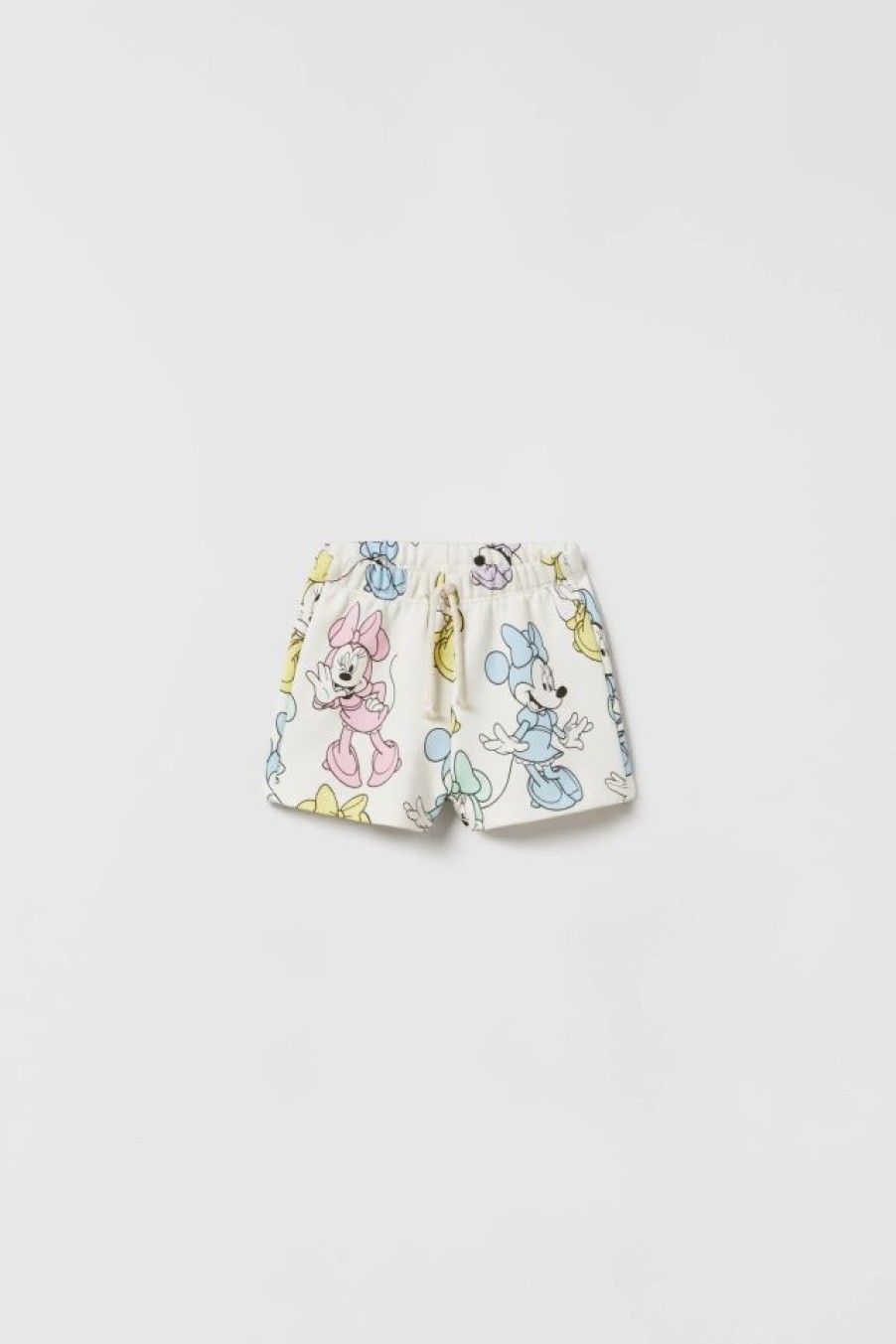 Clearance * Zara Minnie Mouse Disney Shorts Oyster White