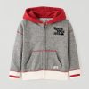 New * Roots Toddler Relaxed Cabin Full Zip Hoodie Grey Oat Pepper