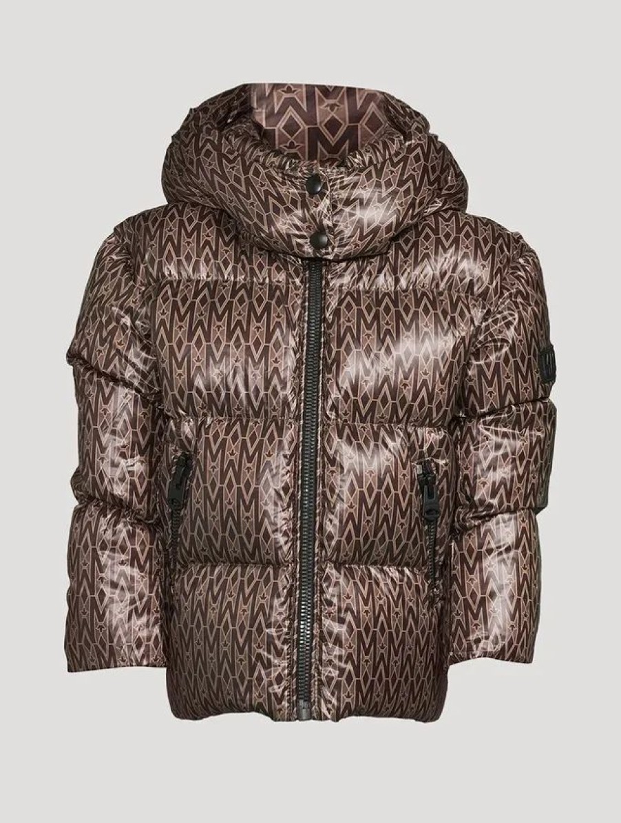 Best * Mackage Toddlers Jesse Light Down Jacket In Monogram Print Coffee