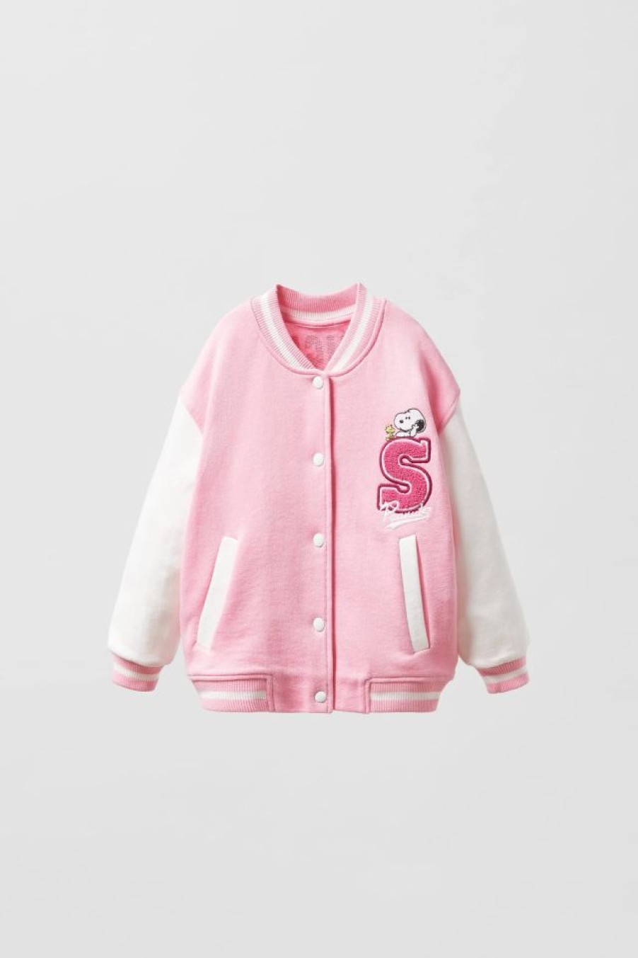 Best * Zara Snoopy Peanuts Bomber Pink