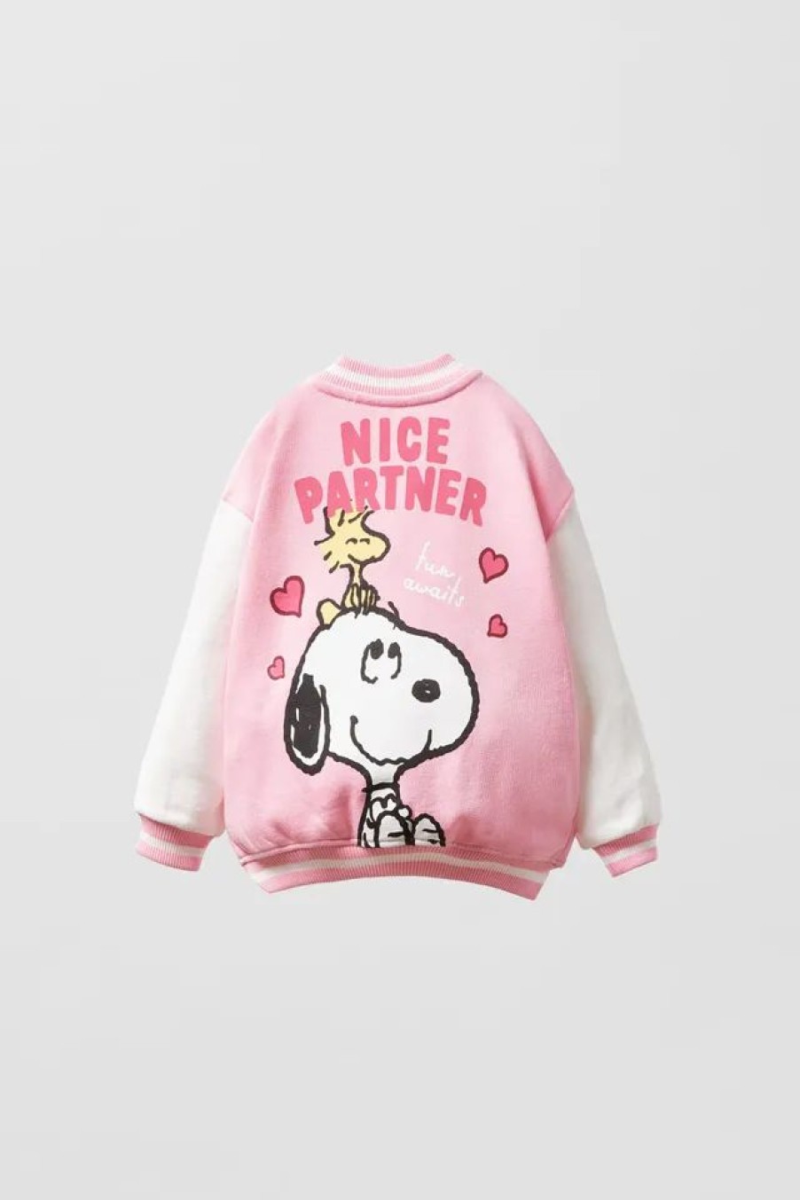 Best * Zara Snoopy Peanuts Bomber Pink