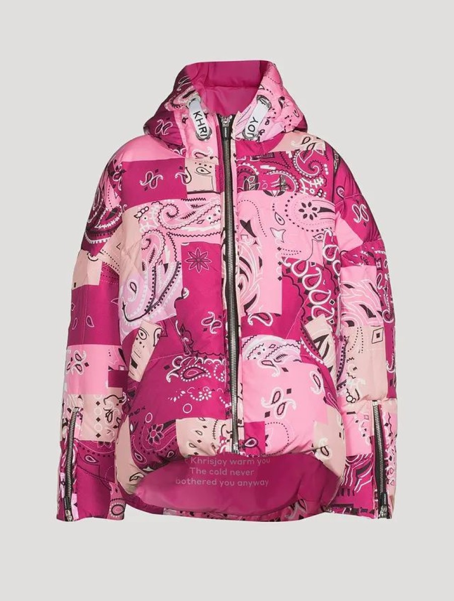 Best * Khrisjoy Youth Patch Bandana Down Puffer Jacket Magenta Bubblegum Rose