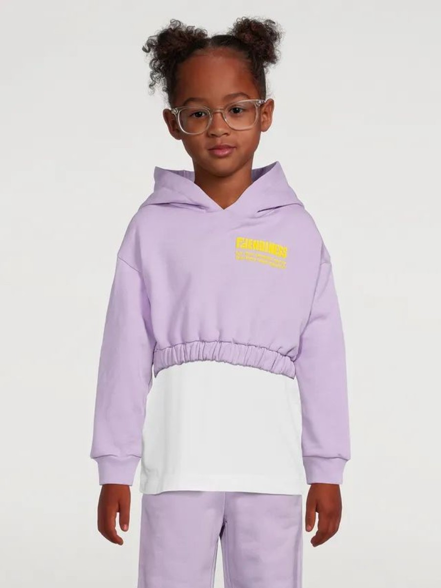 Wholesale * Fendi Kids Cotton Cropped Hoodie Lilac