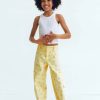 Clearance * Zara Floral Cargo Pants Yellow