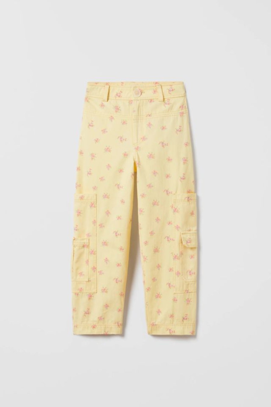 Clearance * Zara Floral Cargo Pants Yellow