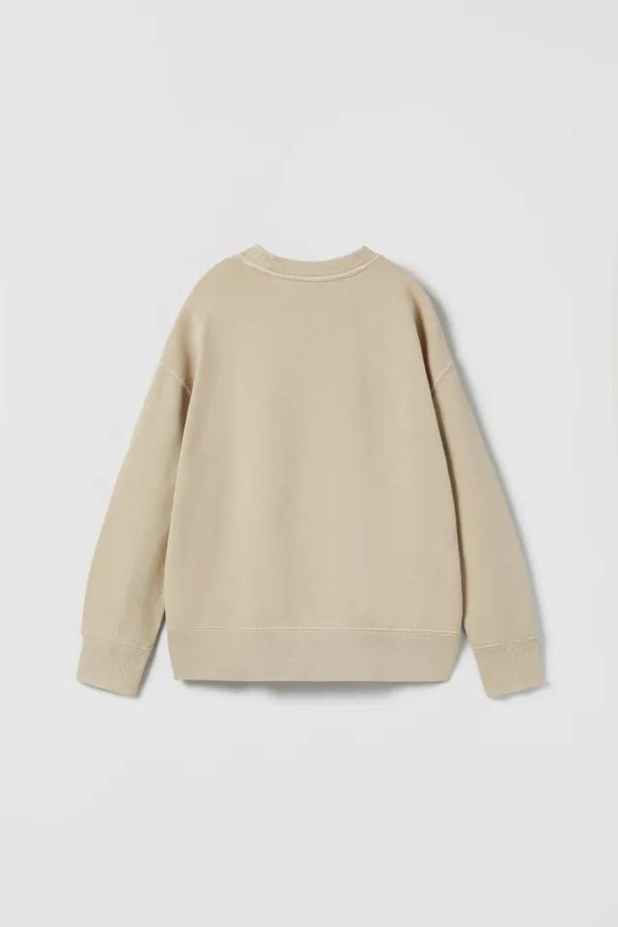 New * Zara Embroidered "Usa" Sweatshirt Light Beige