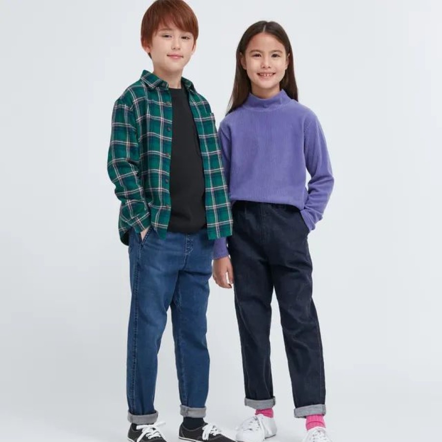 Wholesale * Uniqlo Kids Extra Stretch Denim Tapered Pants Blue