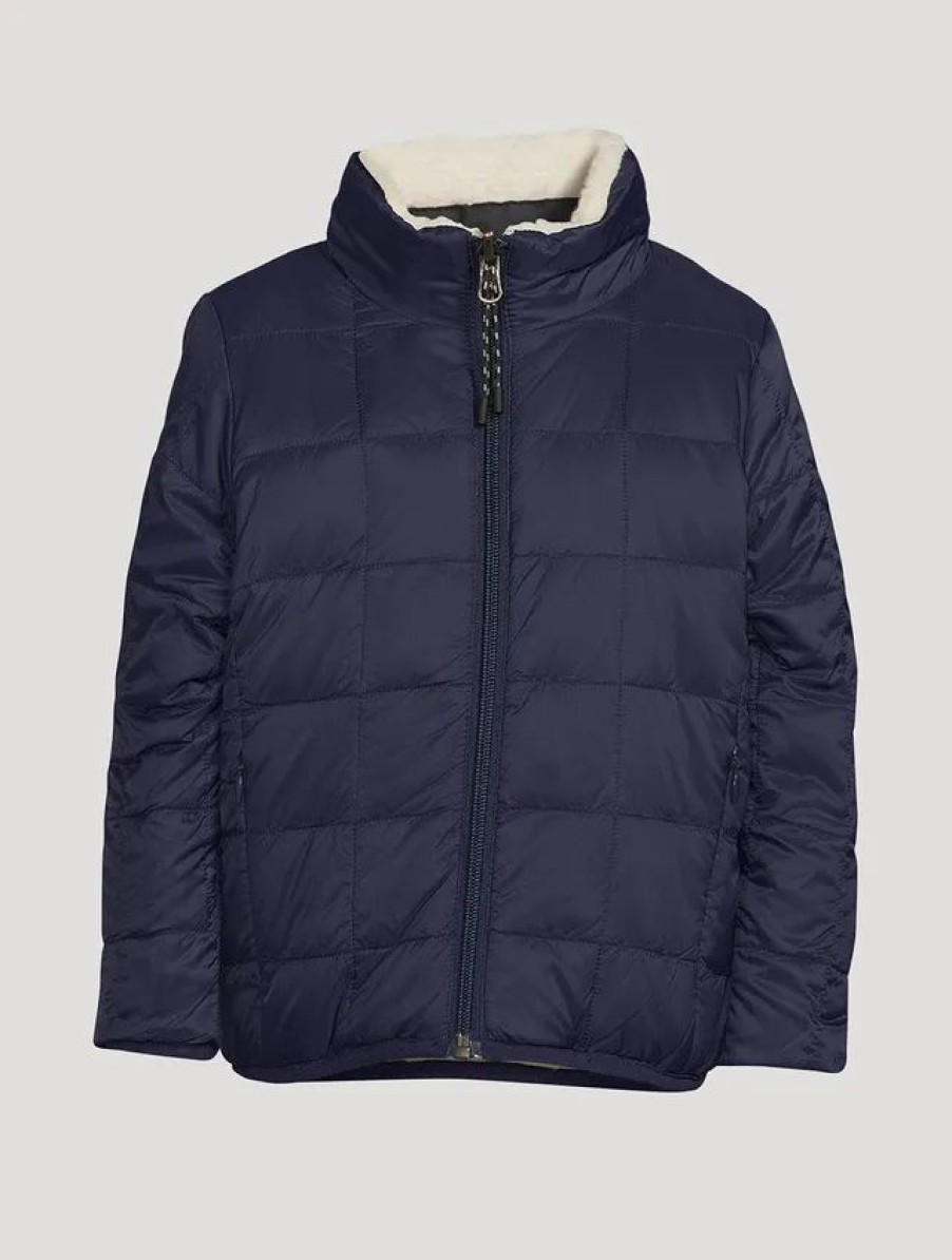 New * Taion Kids Down X Boar Reversible Down Jacket Navy, Ivory