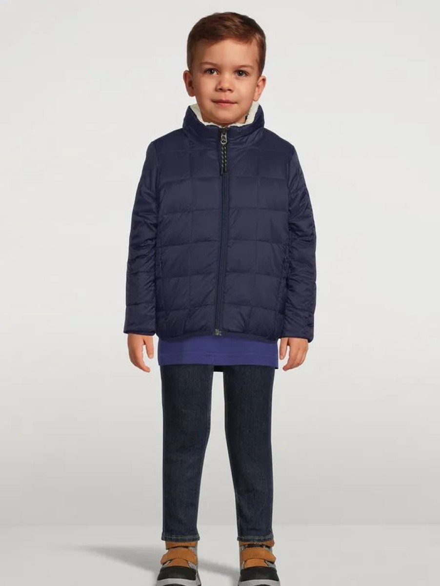 New * Taion Kids Down X Boar Reversible Down Jacket Navy, Ivory