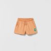 Hot * Zara Label Textured Shorts Orange