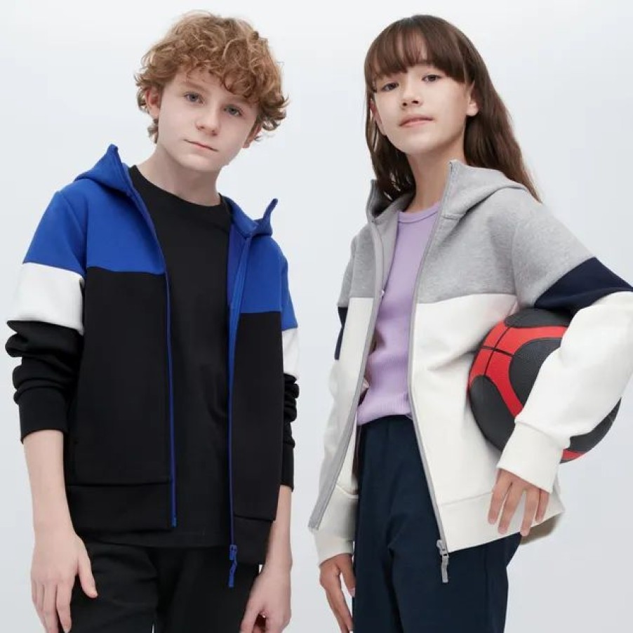 New * Uniqlo Kids Extra Stretch Dry Sweat Long Sleeve Full-Zip Hoodie