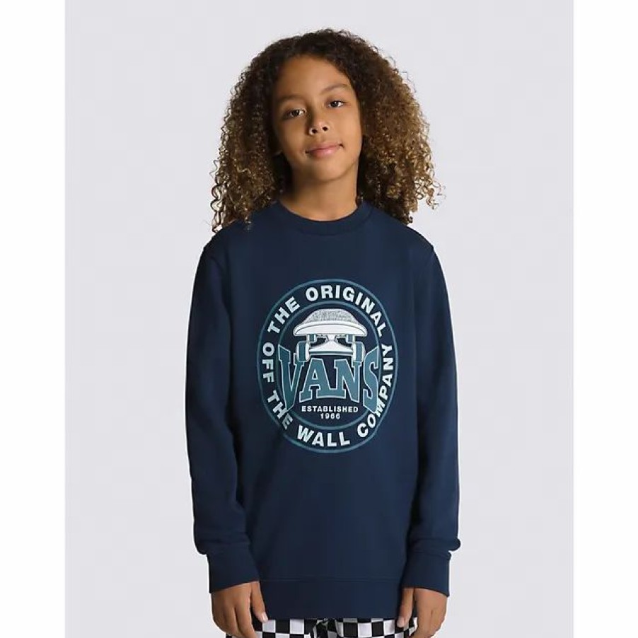 Wholesale * Vans Kids Off The Wall Company Crew Sweatshirt Dress Blues