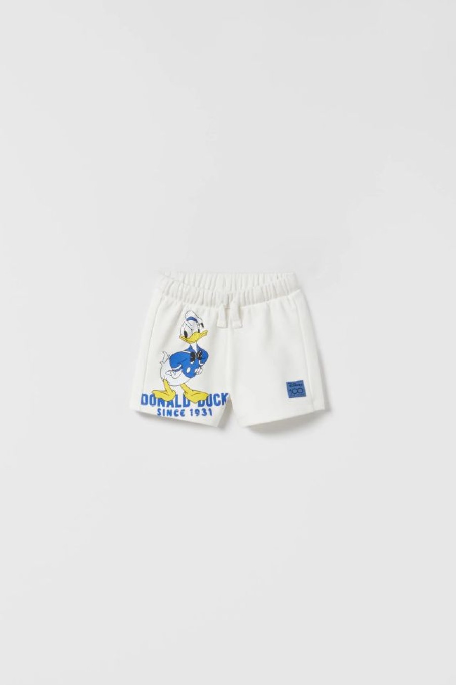 Online * Zara Donald Duck Disney Shorts White