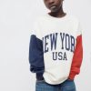 Wholesale * Zara Contrasting Text Sweatshirt Oyster White