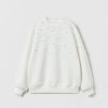 Hot * Zara Sweater With Faux Pearls Oyster White