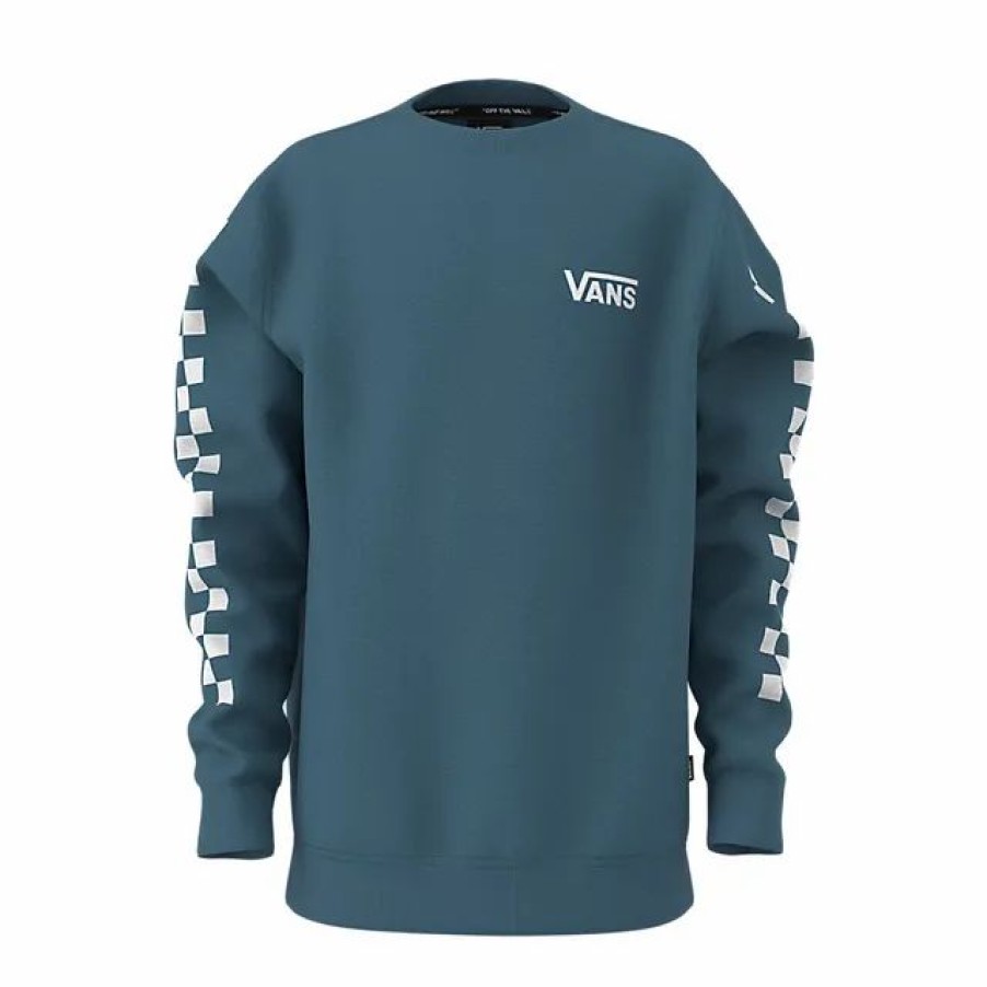 Online * Vans Kids Exposition Check Pullover Crew Fleece Vans Teal