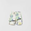 Wholesale * Zara Plush Graffiti Shorts Oyster White