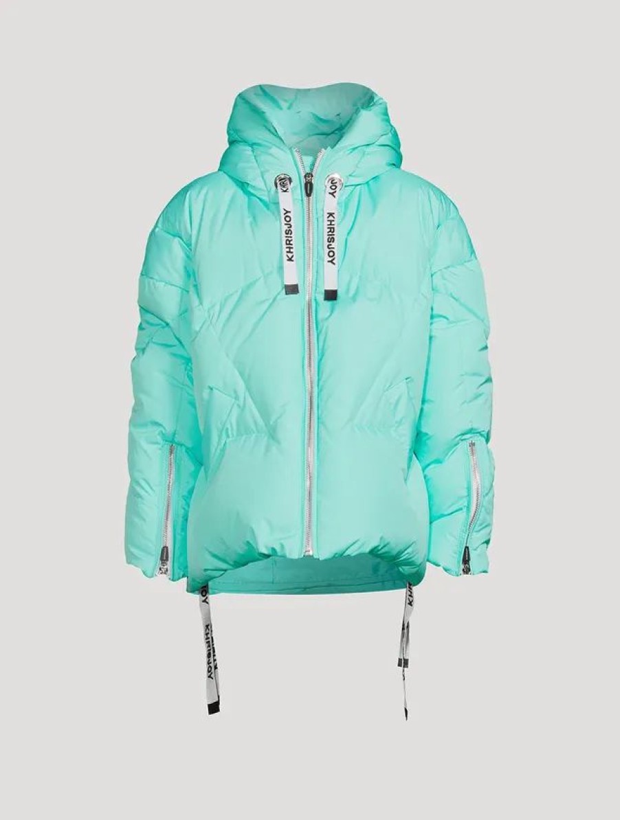 New * Khrisjoy Kids Oversized Down Puffer Jacket Aqua