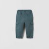 Clearance * Zara Linen Blend Cargo Pants