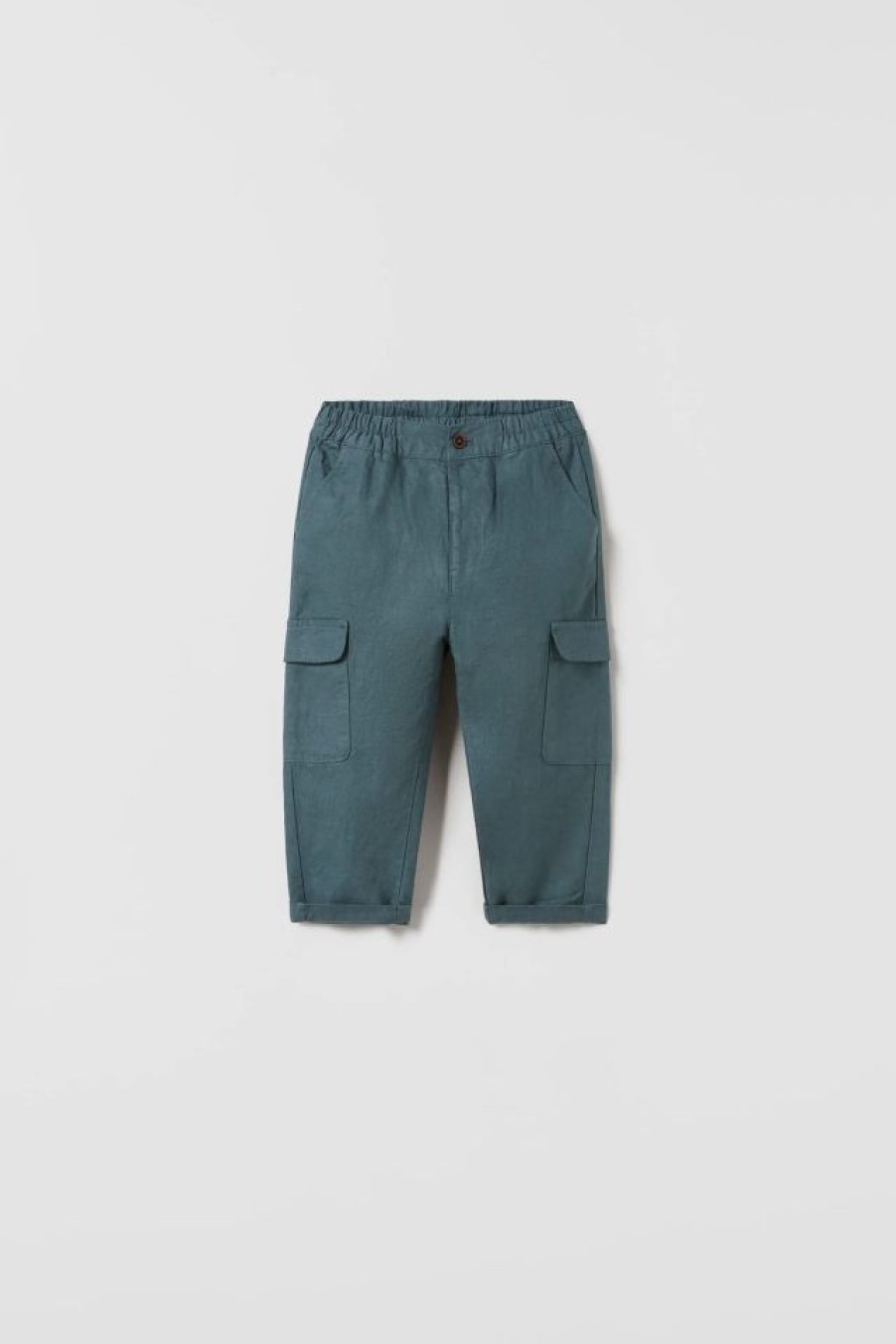 Clearance * Zara Linen Blend Cargo Pants