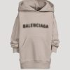 Online * Balenciaga Kids Blurry Brushed Fleece Hoodie Steel Grey