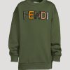 Hot * Fendi Kids Logo Sweatshirt Green