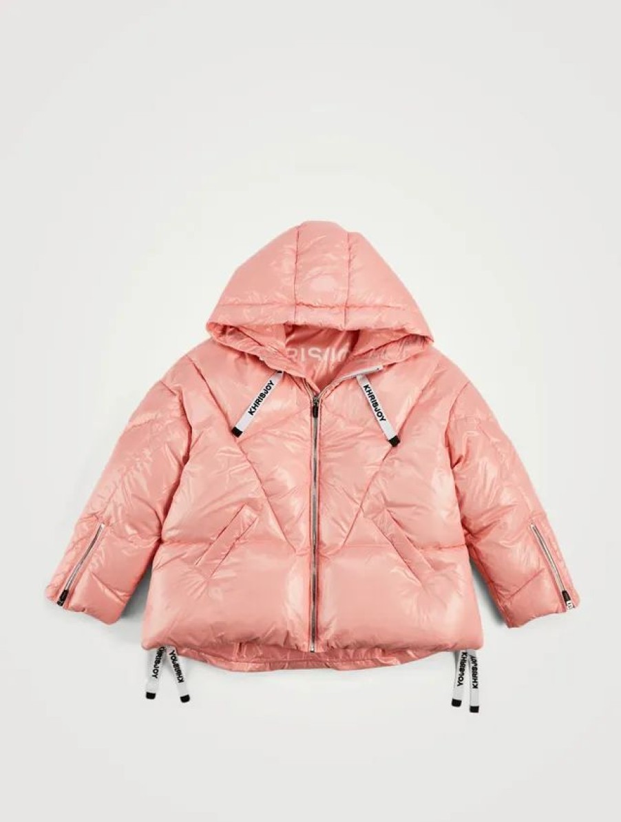 Online * Khrisjoy Kids Shiny Oversized Down Puffer Jacket Rose