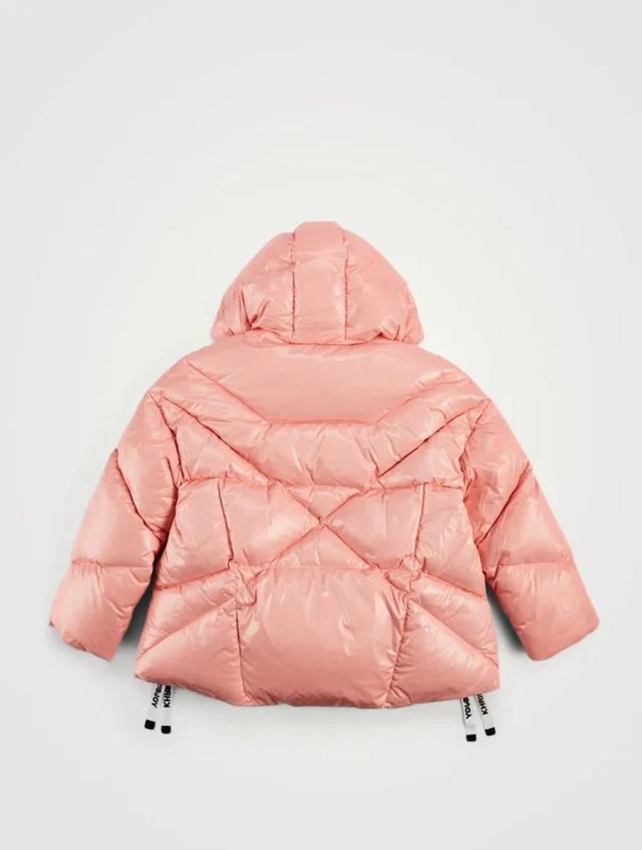 Online * Khrisjoy Kids Shiny Oversized Down Puffer Jacket Rose