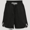 Best * Fendi Kids Nylon And Cotton Shorts Black