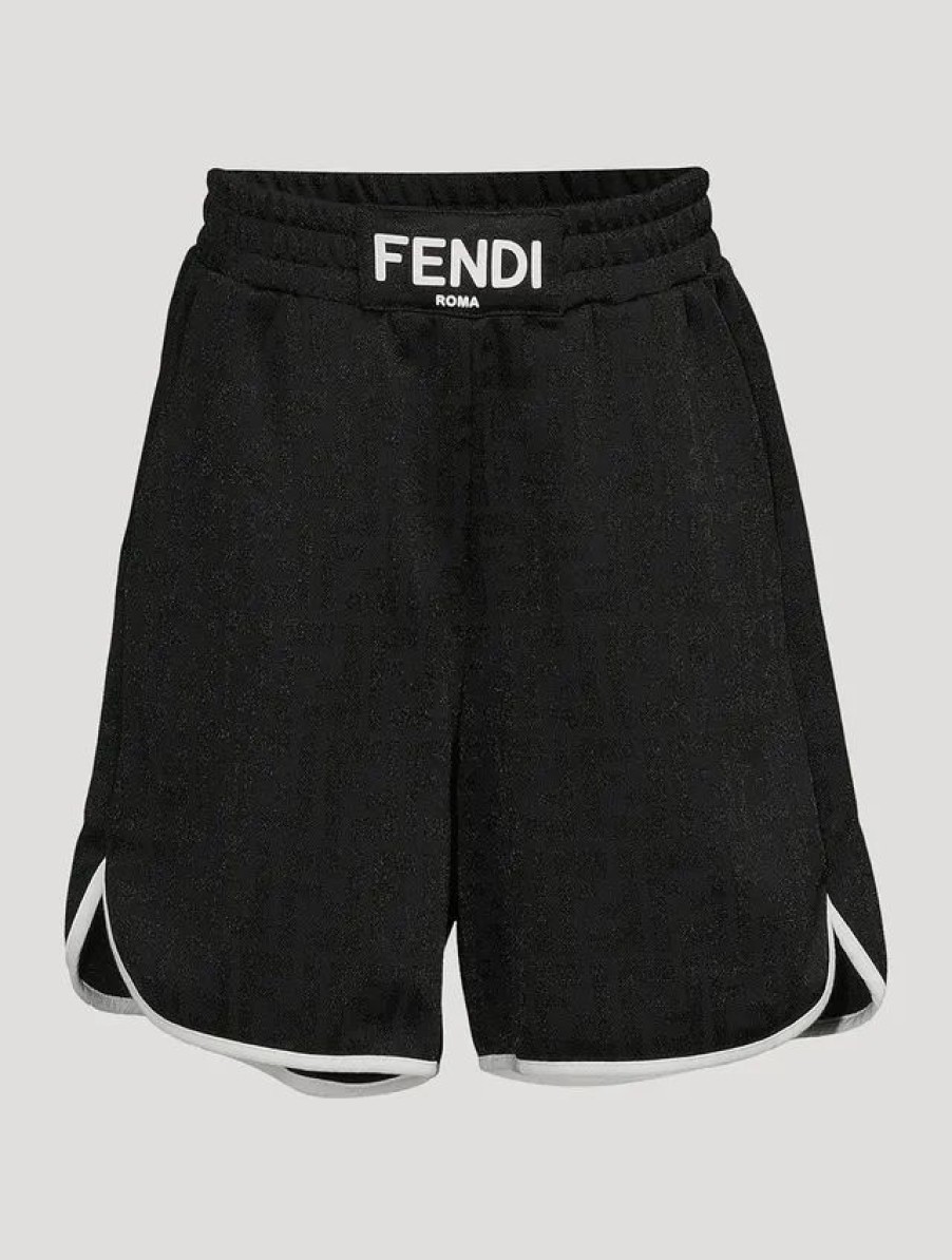 Best * Fendi Kids Nylon And Cotton Shorts Black