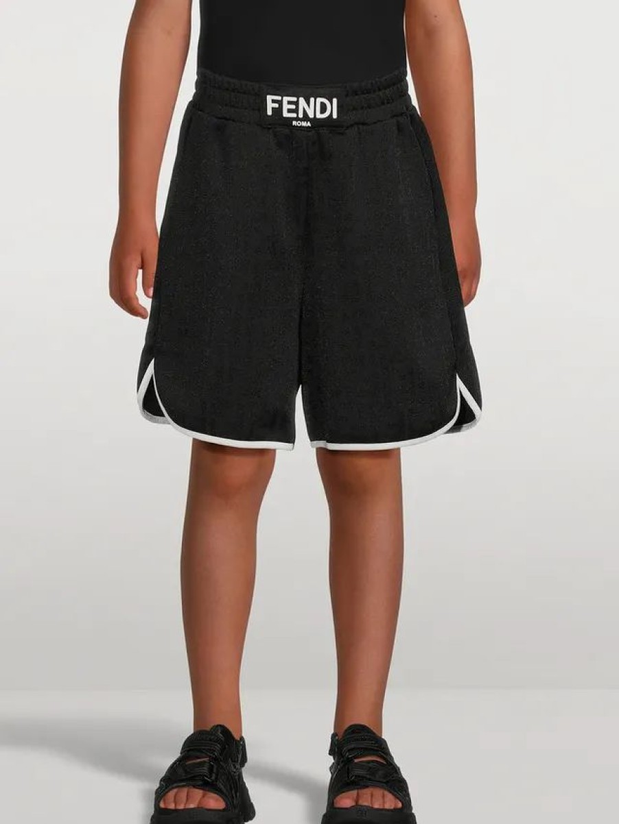 Best * Fendi Kids Nylon And Cotton Shorts Black