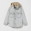 Best * Zara Detachable Hood Denim Overshirt