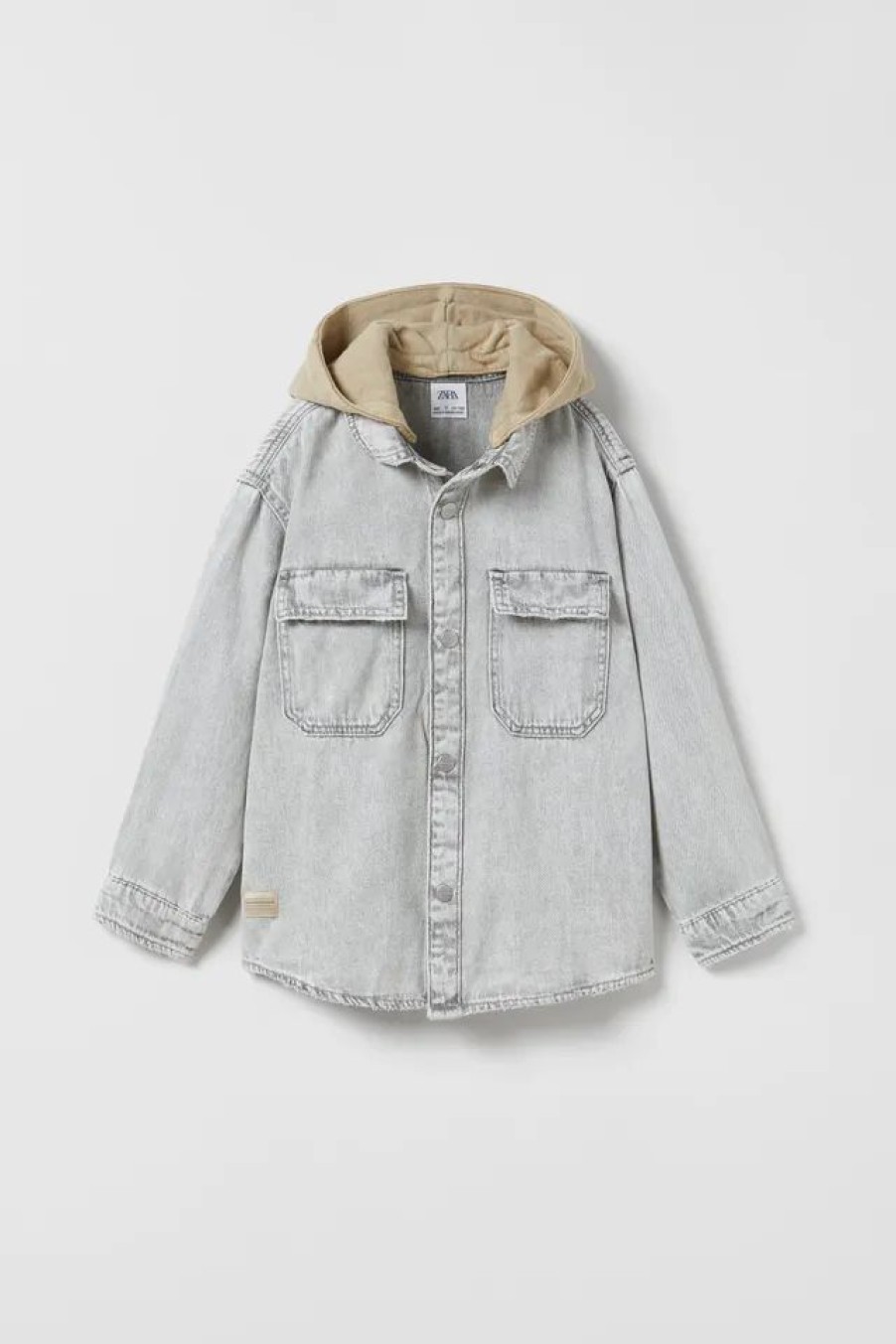 Best * Zara Detachable Hood Denim Overshirt