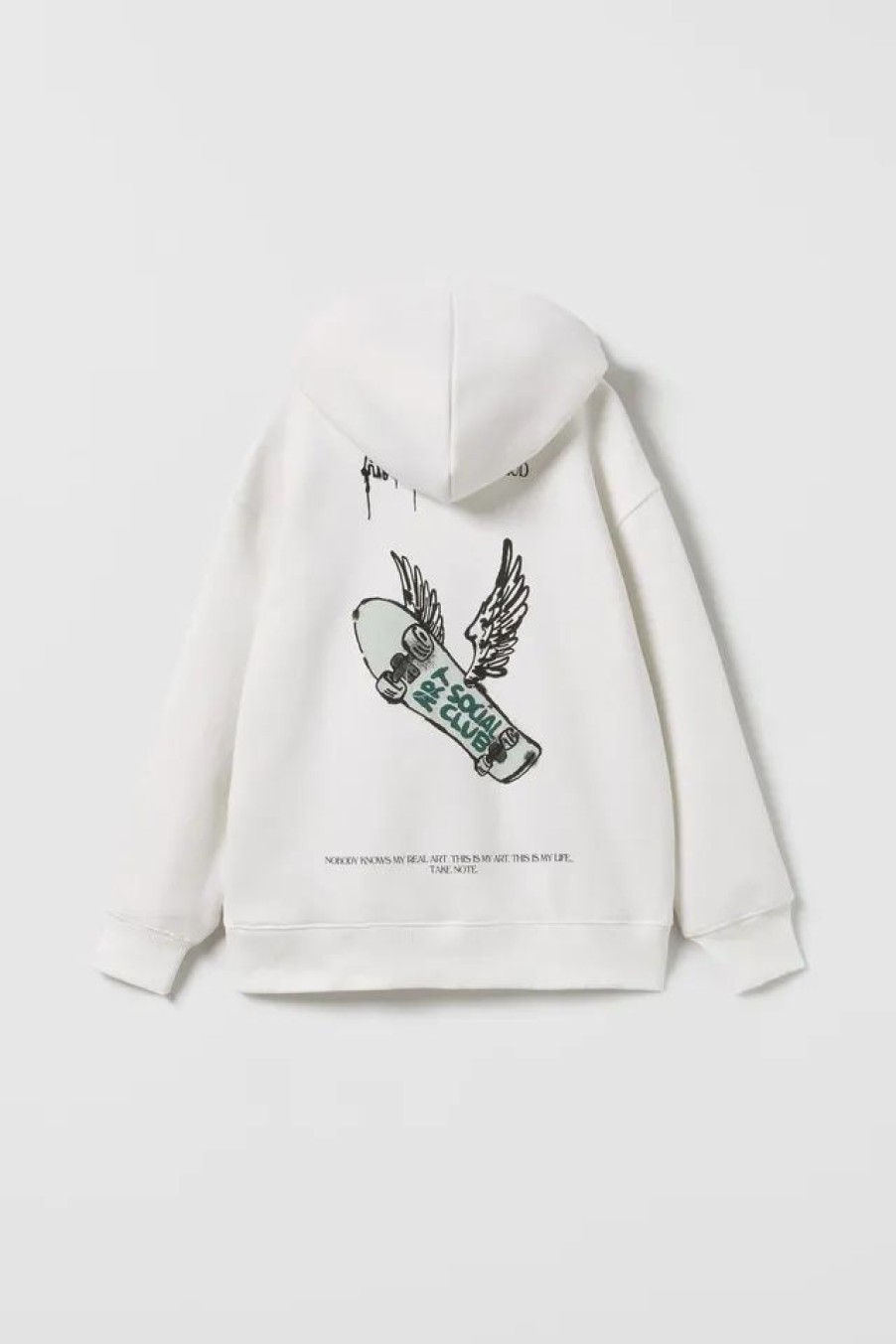 Clearance * Zara Embossed Graffiti Sweatshirt White